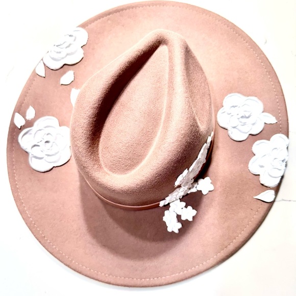 Hand painted Field of Petals hat - Picture 2 of 5